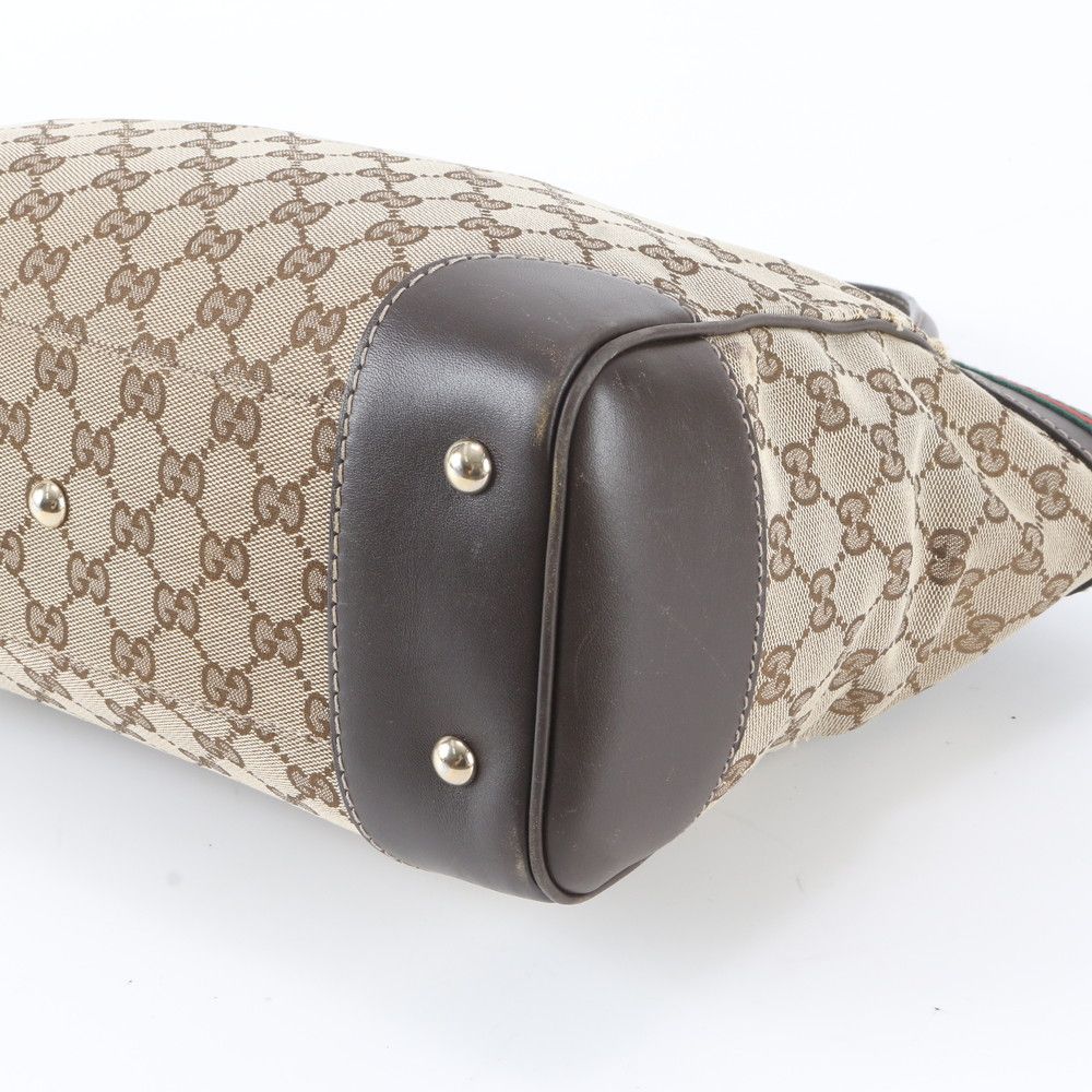 Gucci GG Canvas Sherry Line Mayfair Leather Tote Shoulder Hand — view 4