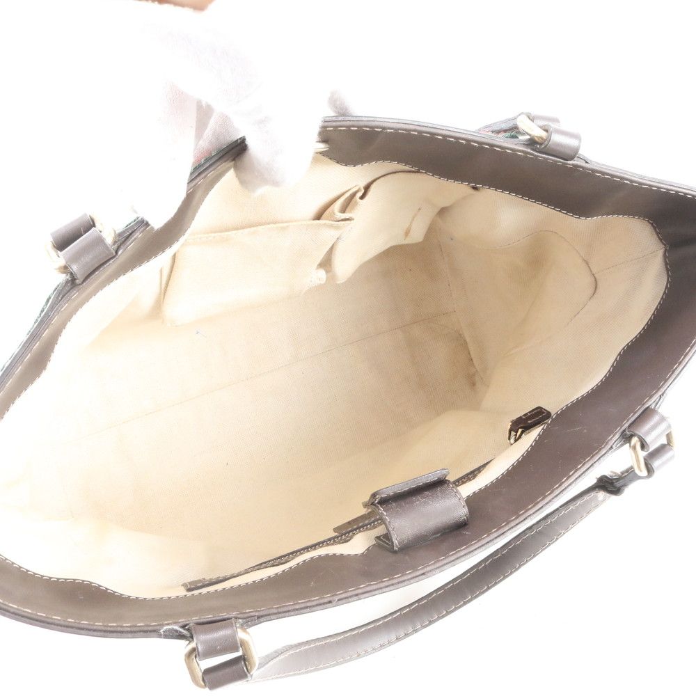 Gucci GG Canvas Sherry Line Mayfair Leather Tote Shoulder Hand — view 7