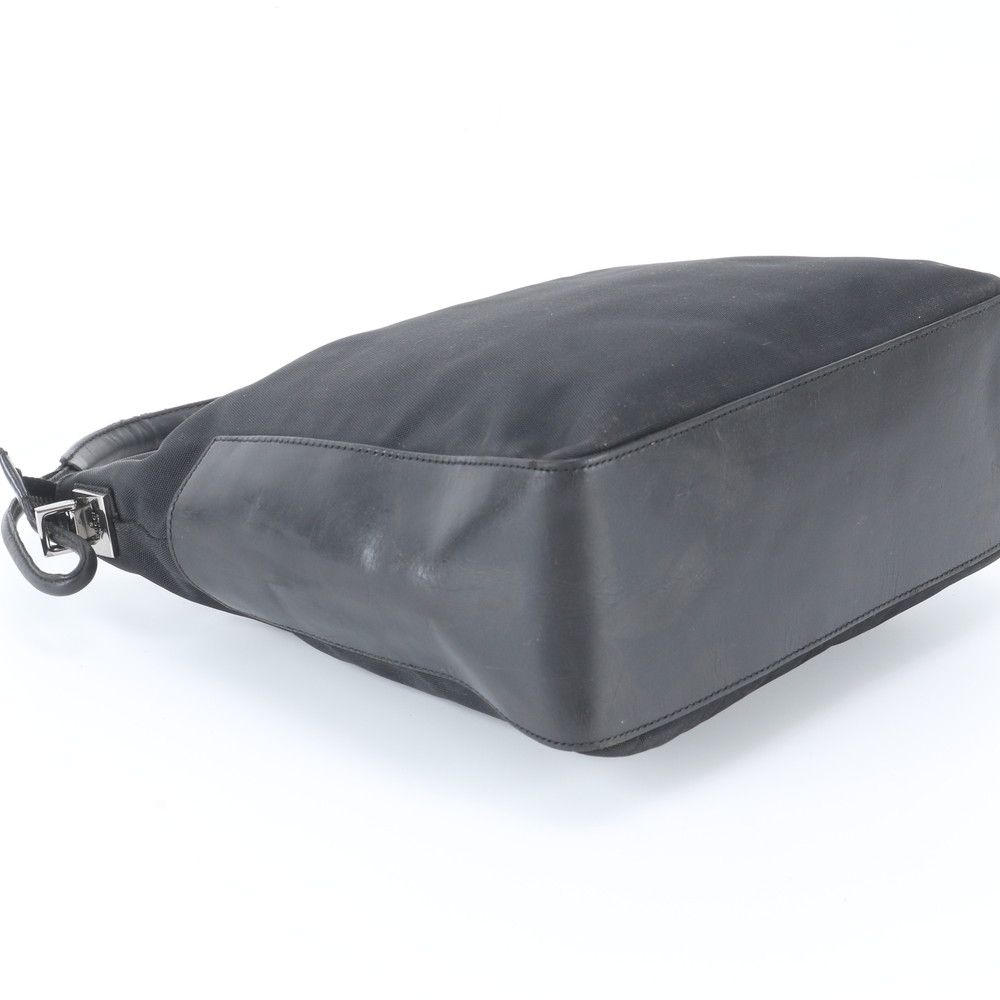 Gucci Leather Canvas Shoulder Bag Hand Black — view 5
