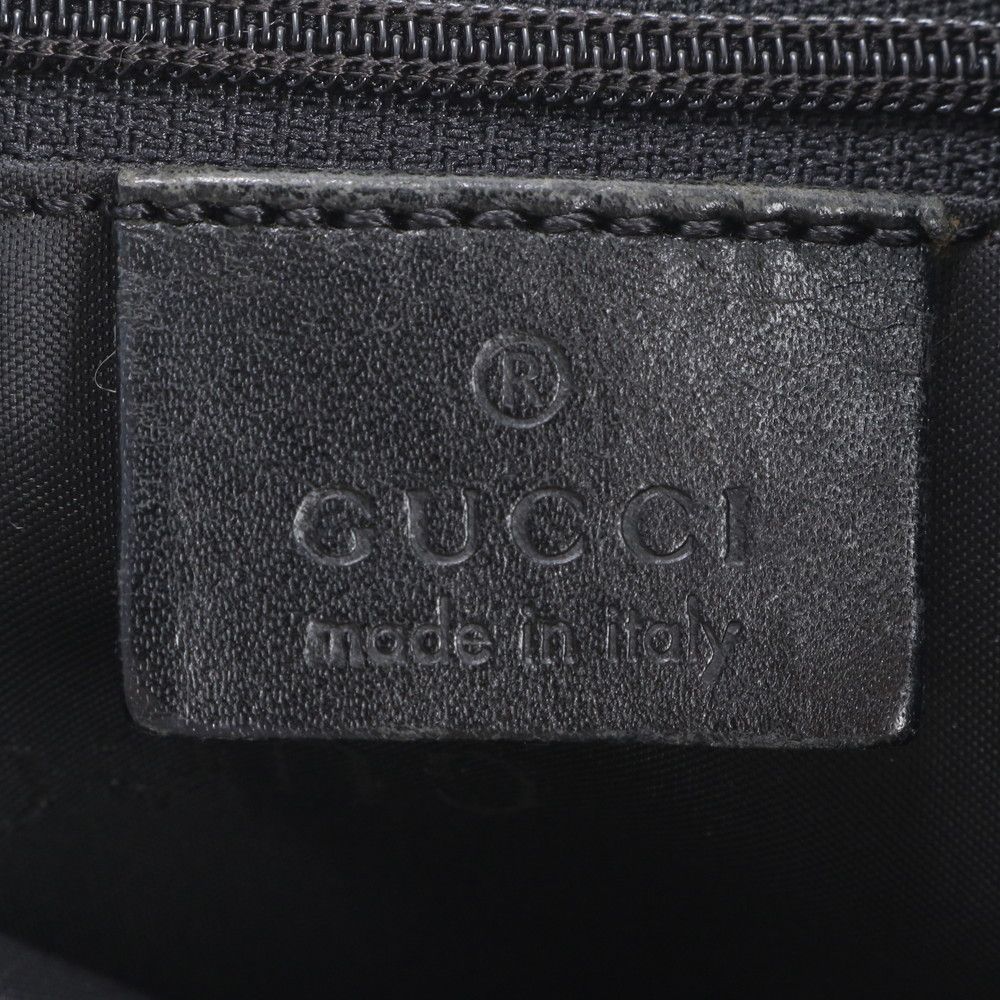 Gucci Leather Canvas Shoulder Bag Hand Black — view 9
