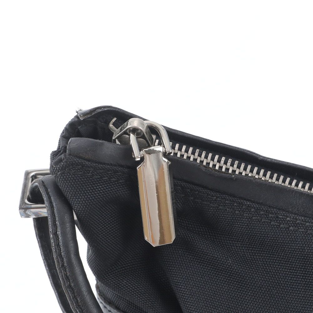 Gucci Leather Canvas Shoulder Bag Hand Black — view 8