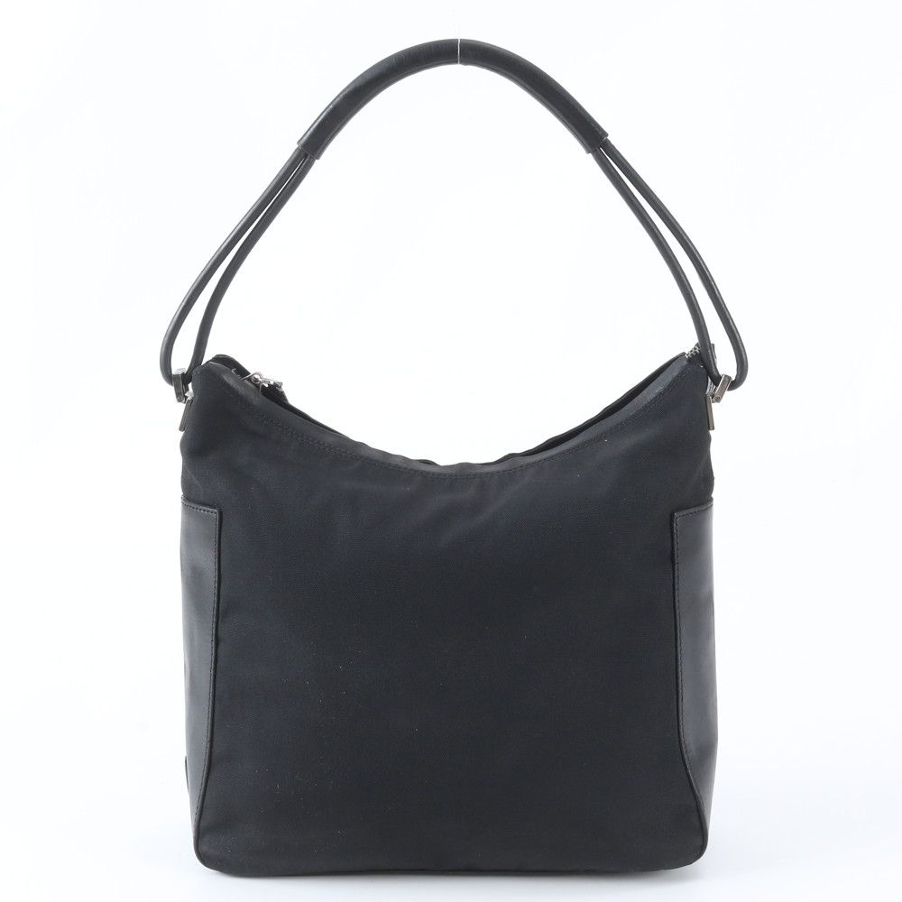 Gucci Leather Canvas Shoulder Bag Hand Black — view 3