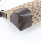 Gucci GG Canvas Leather Shoulder Bag Crossbody Messenger Business Brown — view 5