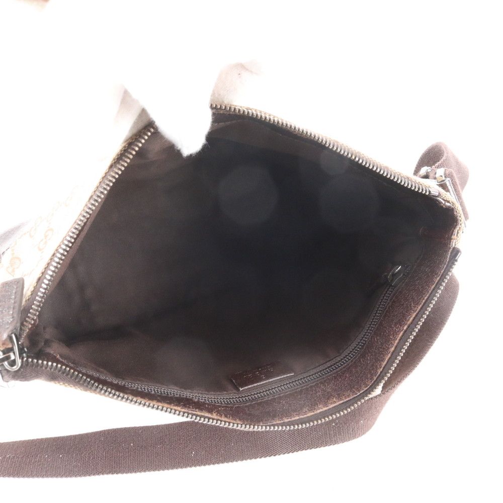 Gucci GG Canvas Leather Shoulder Bag Crossbody Messenger Business Brown — view 7