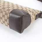 Gucci GG Canvas Leather Shoulder Bag Crossbody Messenger Business Brown — view 4