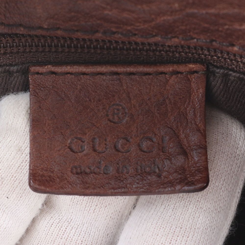 Gucci GG Canvas Leather Tote Shoulder Hand Brown — view 8