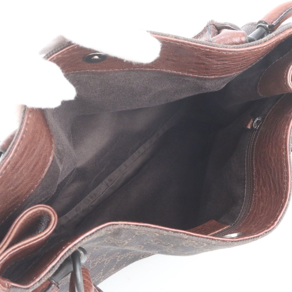 Gucci GG Canvas Leather Tote Shoulder Hand Brown — view 7