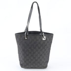 Gucci GG Canvas Leather Tote Shoulder Hand Black — view 3