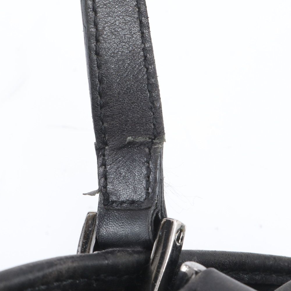 Gucci GG Canvas Leather Tote Shoulder Hand Black — view 8