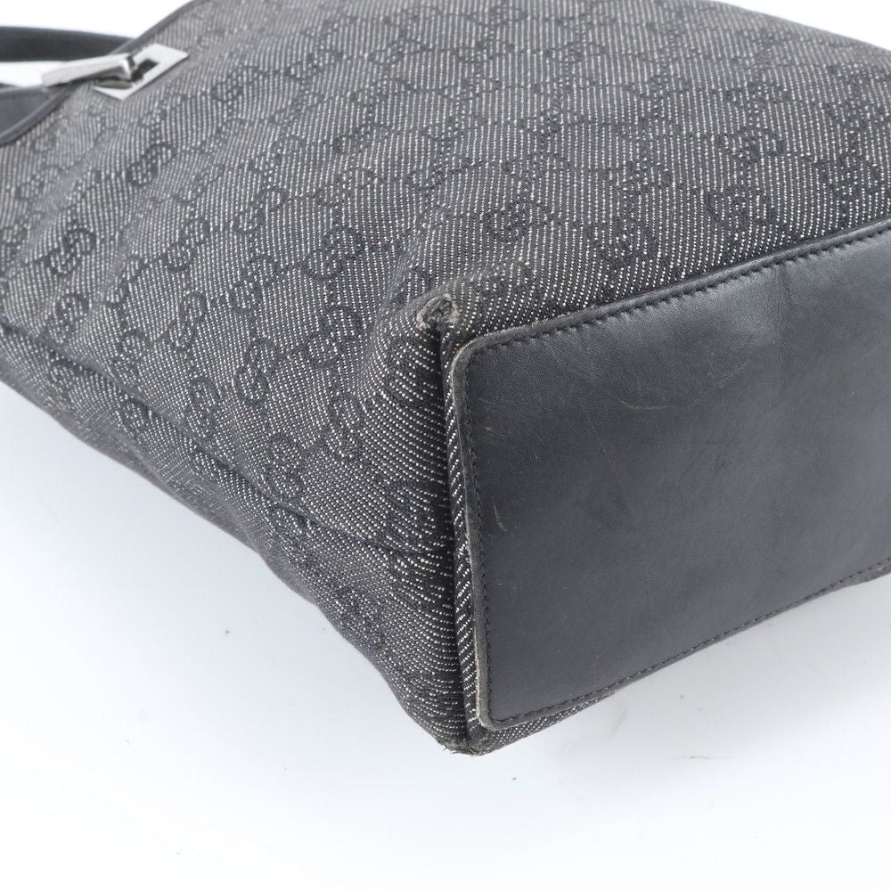 Gucci GG Canvas Leather Tote Shoulder Hand Black — view 5