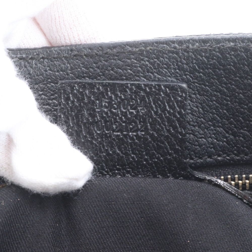 Gucci GG Canvas Leather Handbag Tote Black — view 9
