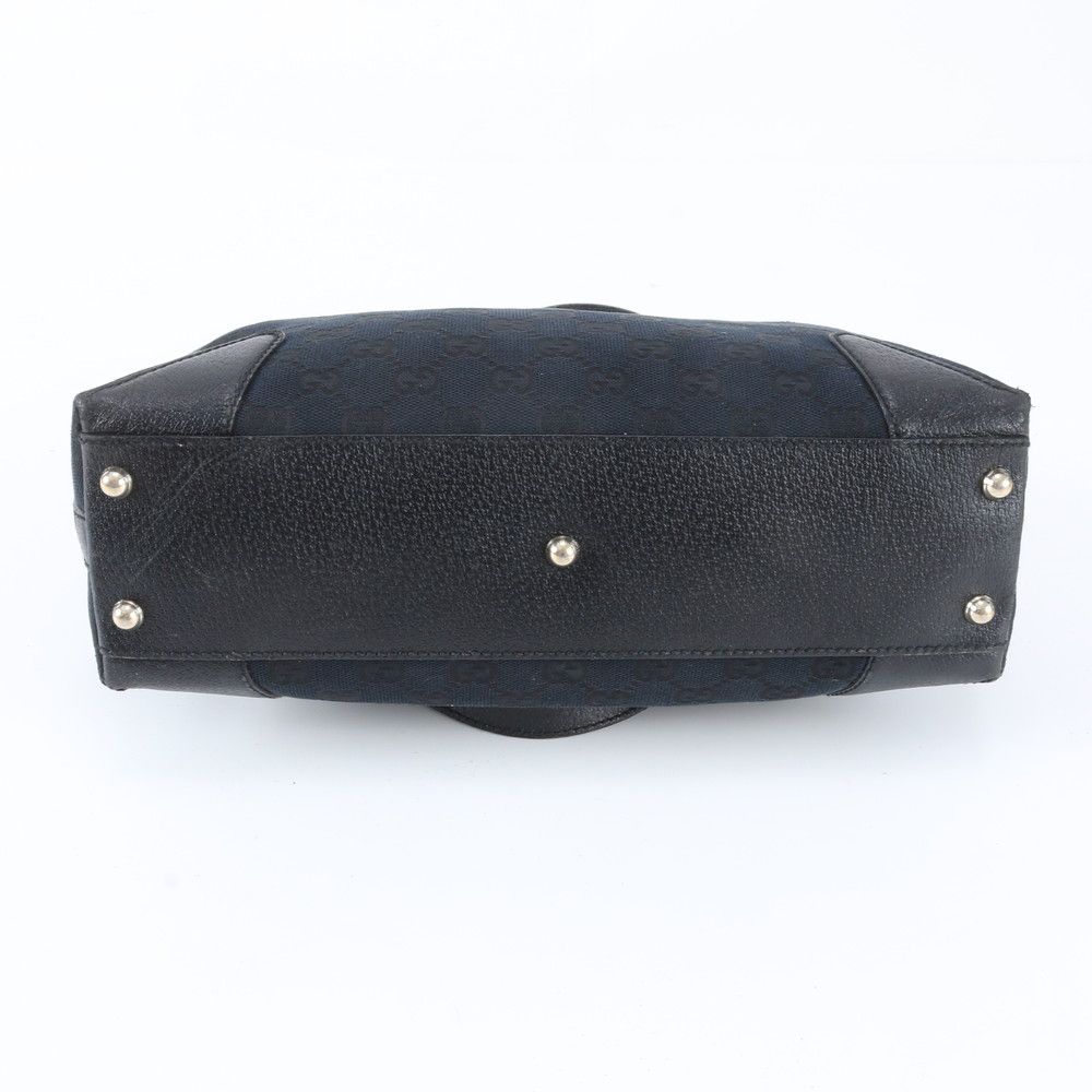 Gucci GG Canvas Leather Handbag Tote Black — view 5