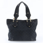 Gucci GG Canvas Leather Handbag Tote Black — view 3