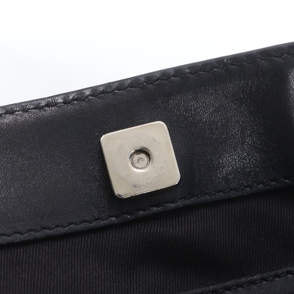 Gucci GG Canvas Leather Shoulder Bag Crossbody Messenger Black — view 9