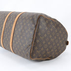 Louis Vuitton Monogram Keepall 55 Leather Boston Bag Tote Carry — view 4