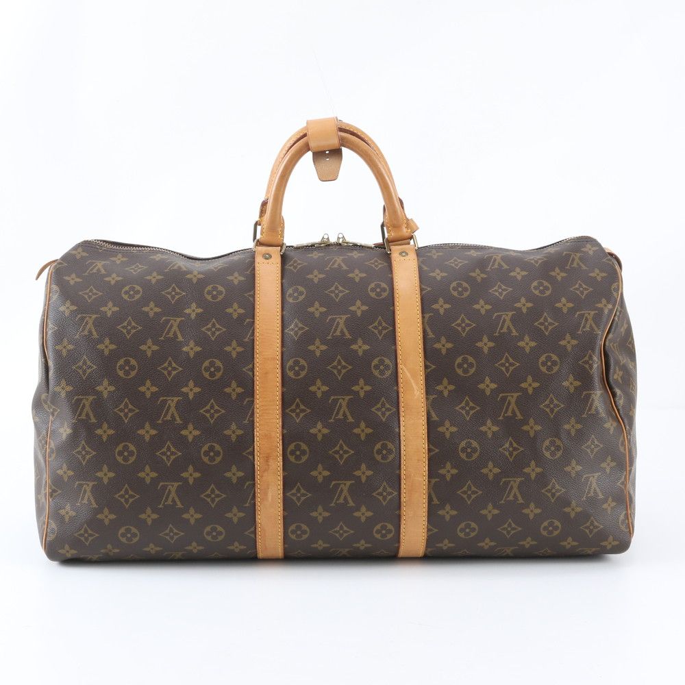 Louis Vuitton Monogram Keepall 55 Leather Boston Bag Tote Carry — view 3