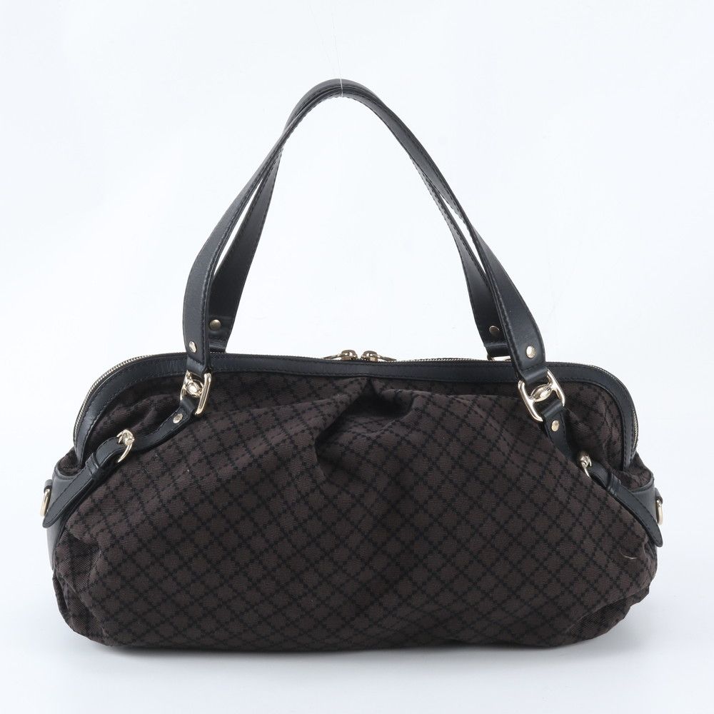 Gucci Diamante Satchel Leather Canvas Tote Shoulder — view 3