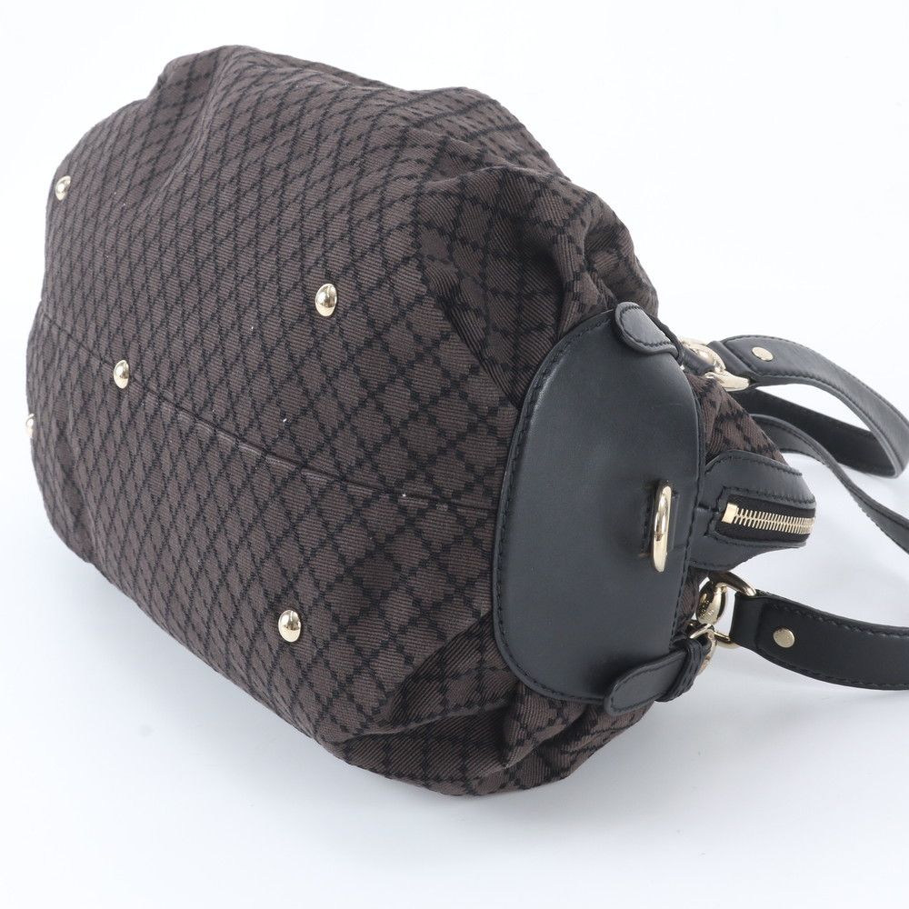 Gucci Diamante Satchel Leather Canvas Tote Shoulder — view 4