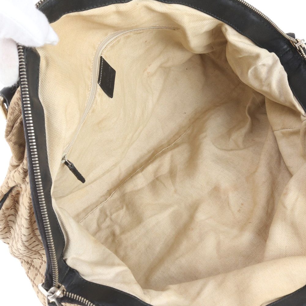 Gucci Diamante Satchel Leather Canvas Tote Shoulder — view 7