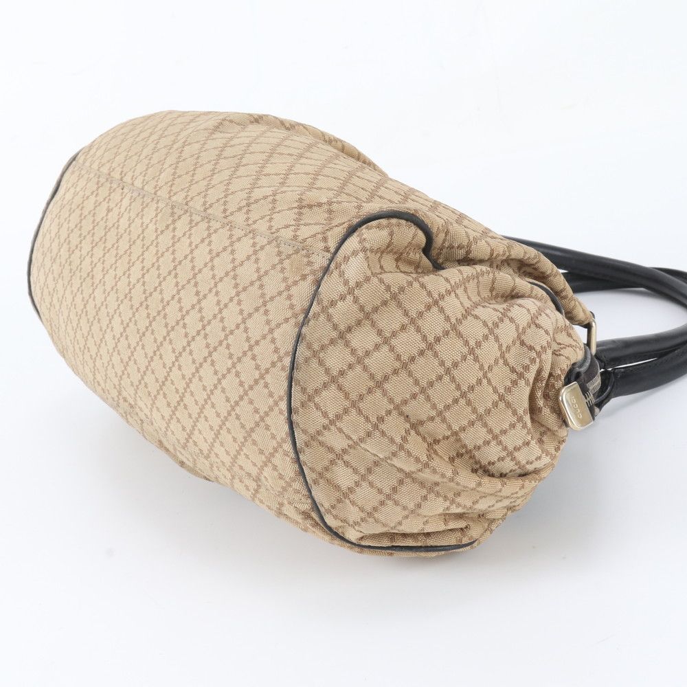 Gucci Diamante Satchel Leather Canvas Tote Shoulder — view 4