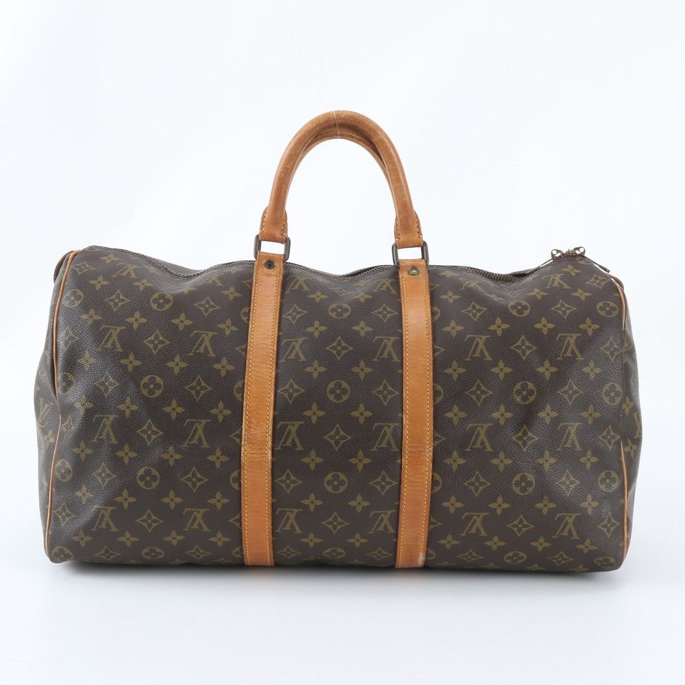 Louis Vuitton Monogram Keepall 50 Leather Boston Bag Tote Carry — view 3