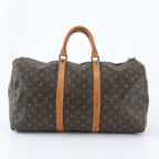 Louis Vuitton Monogram Keepall 50 Leather Boston Bag Tote Carry — view 3
