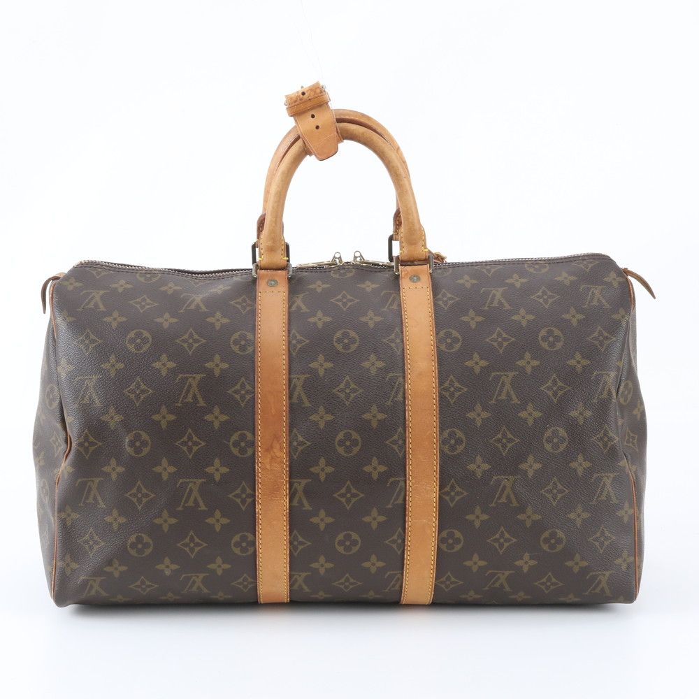 Louis Vuitton Monogram Keepall 45 Leather Boston Bag Tote Carry — view 3