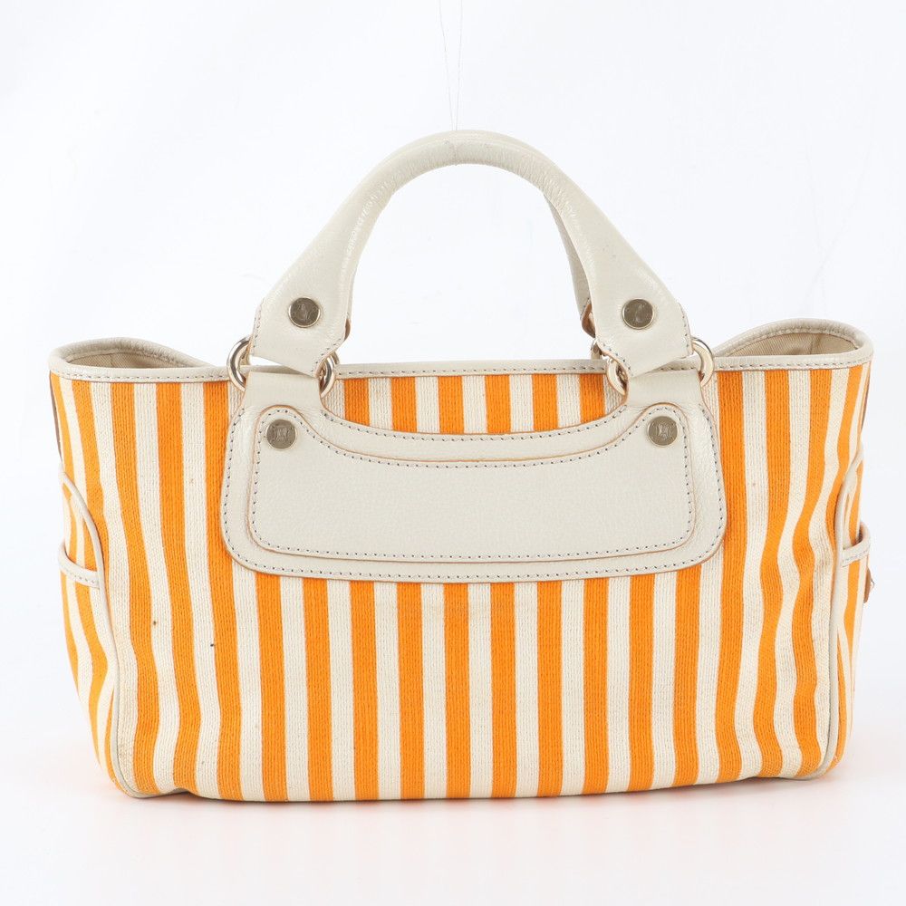 Celine Kobe Daimaru Striped Boogie Leather Tote Hand — view 3