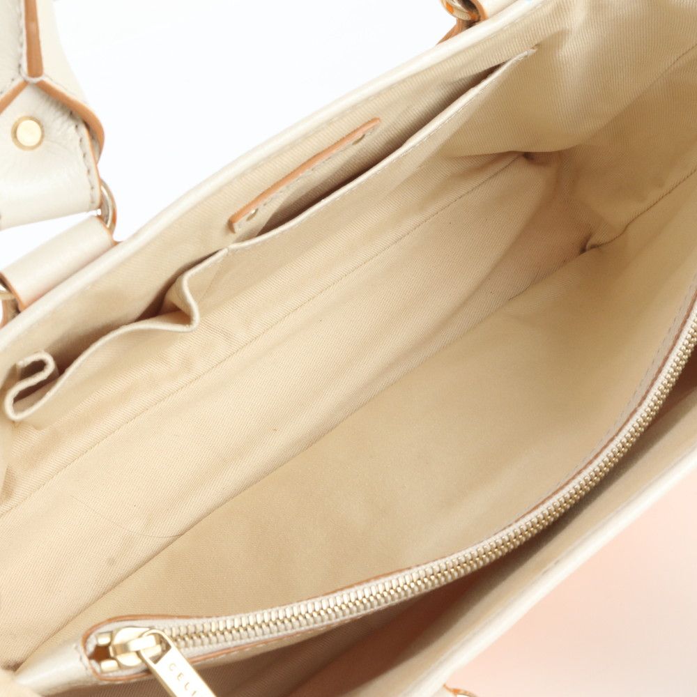 Celine Kobe Daimaru Striped Boogie Leather Tote Hand — view 8