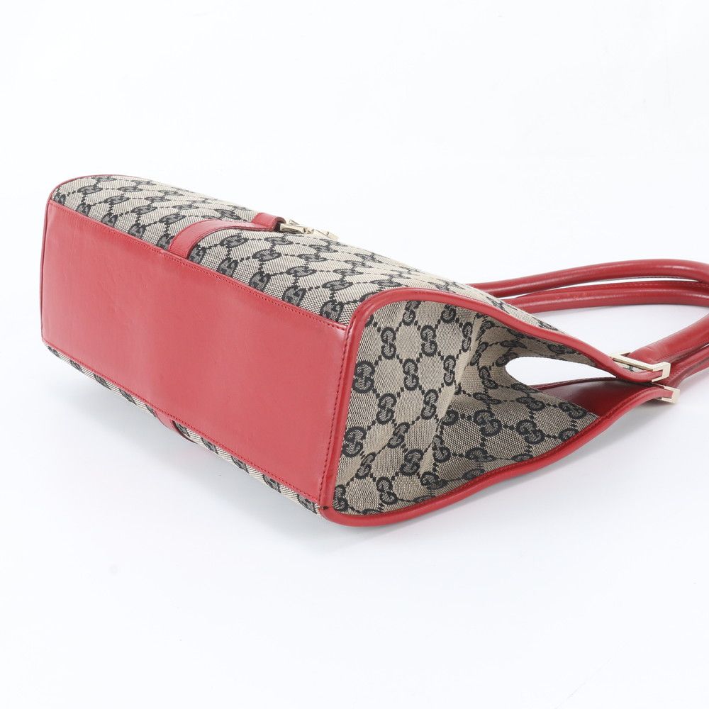 Gucci GG Canvas Jackie 002 Leather Shoulder Bag Tote Hand — view 4