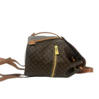 Celine Vintage Macadam Blason Triomphe Pattern Perforated Leather Drawstring — view 6