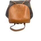 Celine Vintage Macadam Blason Triomphe Pattern Perforated Leather Drawstring — view 4