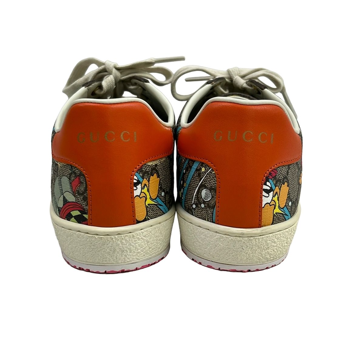 Gucci Sneakers Ace Brown Orange Multi Disney Donald Duck Leather — view 3