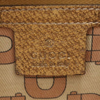 Gucci GG Canvas Leather Shoulder Bag Crossbody Hand Tote Gold — view 9