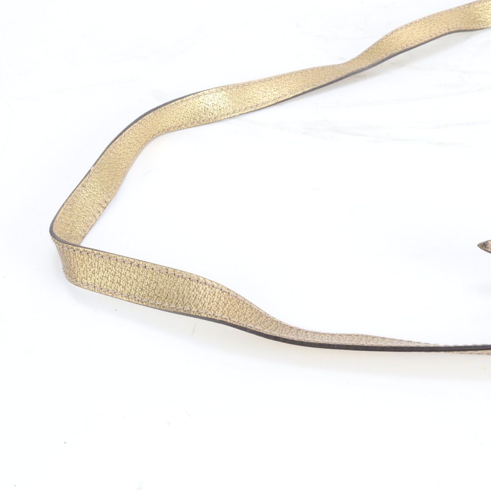 Gucci GG Canvas Leather Shoulder Bag Crossbody Hand Tote Gold — view 3