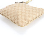 Gucci GG Canvas Leather Shoulder Bag Crossbody Hand Tote Gold — view 5