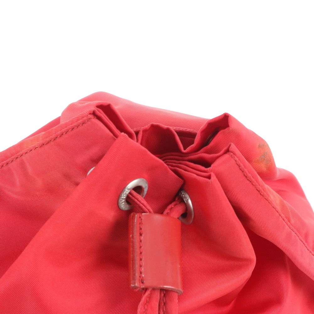 Prada Tessuto Nylon Triangle Logo Leather Pouch Hand — view 6