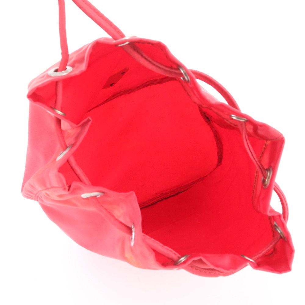 Prada Tessuto Nylon Triangle Logo Leather Pouch Hand — view 7