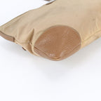 Prada Tessuto Nylon Triangle Logo Leather Shoulder Bag Crossbody Beige — view 4