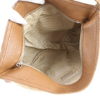 Prada Tessuto Nylon Triangle Logo Leather Shoulder Bag Crossbody Beige — view 7