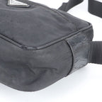 Prada Tessuto Nylon Triangle Logo Leather Shoulder Bag Crossbody Messenger — view 4