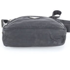 Prada Tessuto Nylon Triangle Logo Leather Shoulder Bag Crossbody Messenger — view 5
