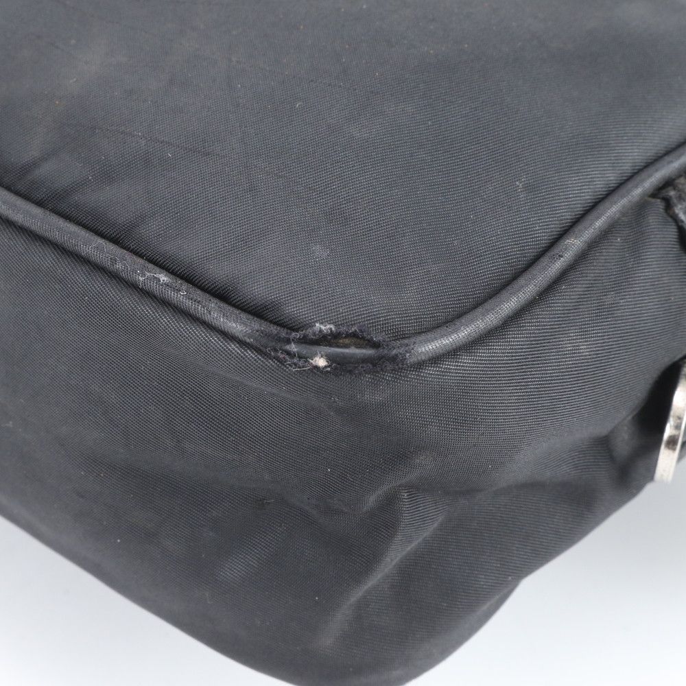 Prada Tessuto Nylon Triangle Logo Leather Shoulder Bag Crossbody Messenger — view 7