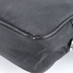 Prada Tessuto Nylon Triangle Logo Leather Shoulder Bag Crossbody Messenger — view 7