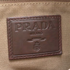 Prada Logo Jacquard Leather Shoulder Bag Crossbody Brown — view 8