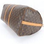 Louis Vuitton Monogram Keepall 55 Leather Boston Bag Tote Travel — view 5