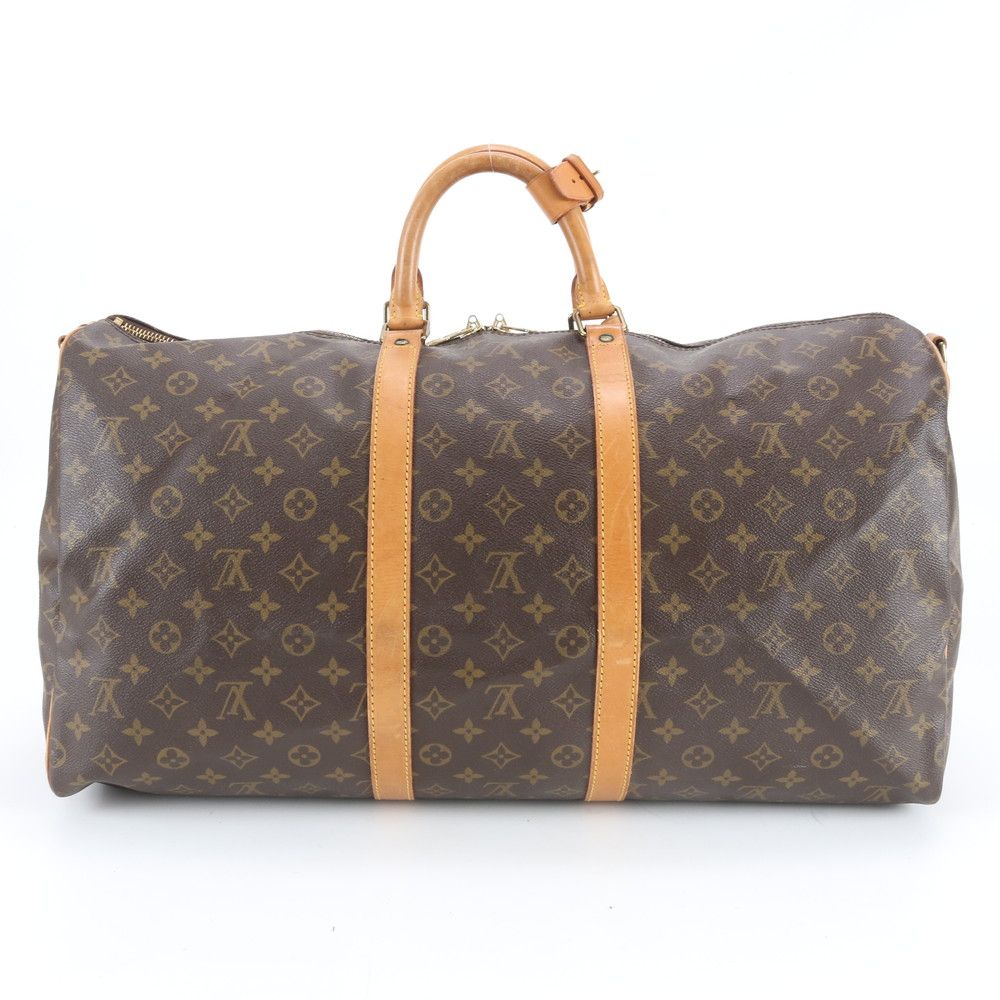 Louis Vuitton Monogram Keepall 55 Leather Boston Bag Tote Travel — view 3