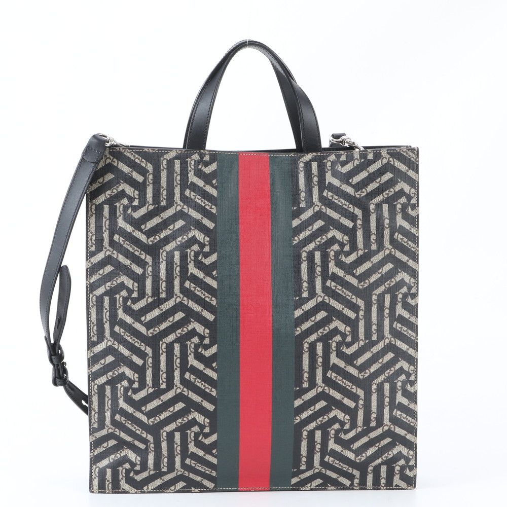 Gucci GG Carre Ido Sherry Line Leather 2-Way Tote Crossbody Shoulder — view 3
