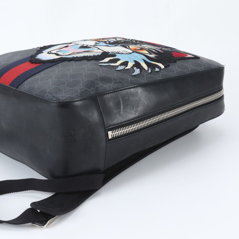 Gucci GG Supreme Angry Cat Leather Backpack — view 4
