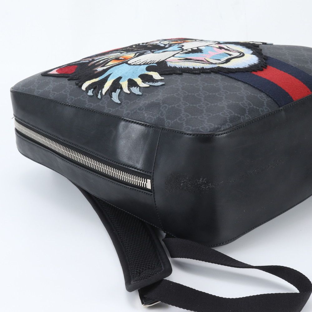 Gucci GG Supreme Angry Cat Leather Backpack — view 5